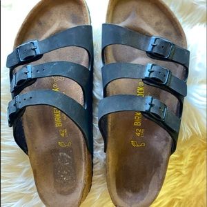 Vintage Birkenstock 3 Buckle Black Sandal not new.